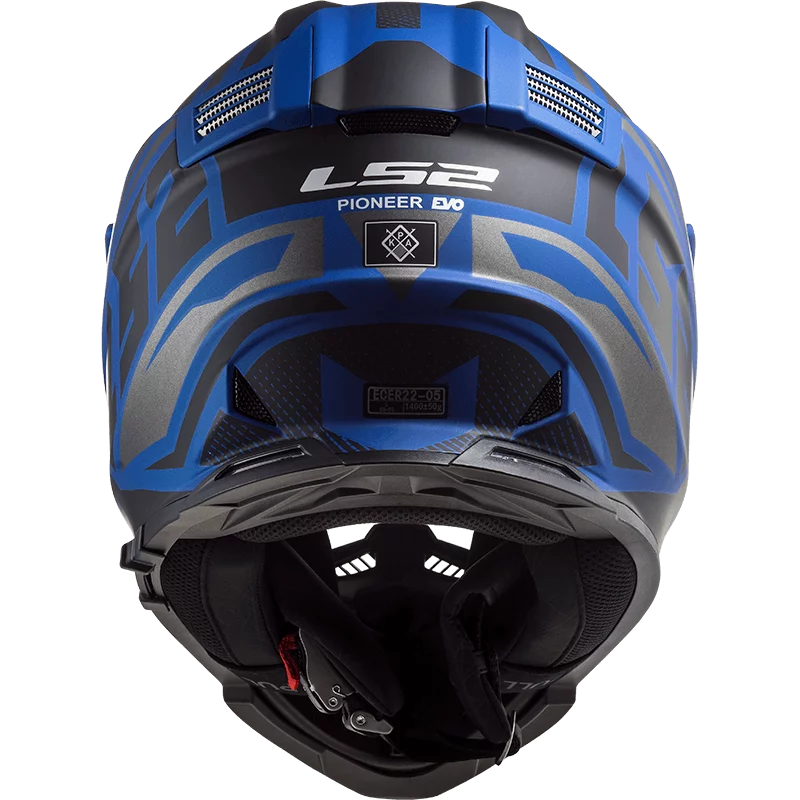 LS2 MX436 PIONEER EVO MASTER MATT BLACK BLUE