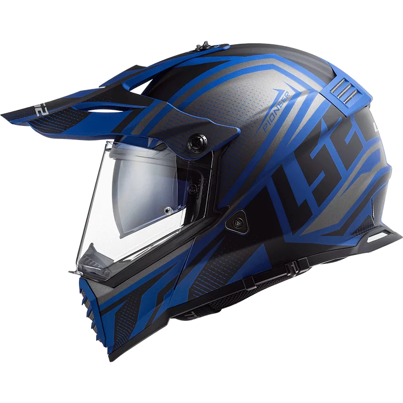 LS2 MX436 PIONEER EVO MASTER MATT BLACK BLUE