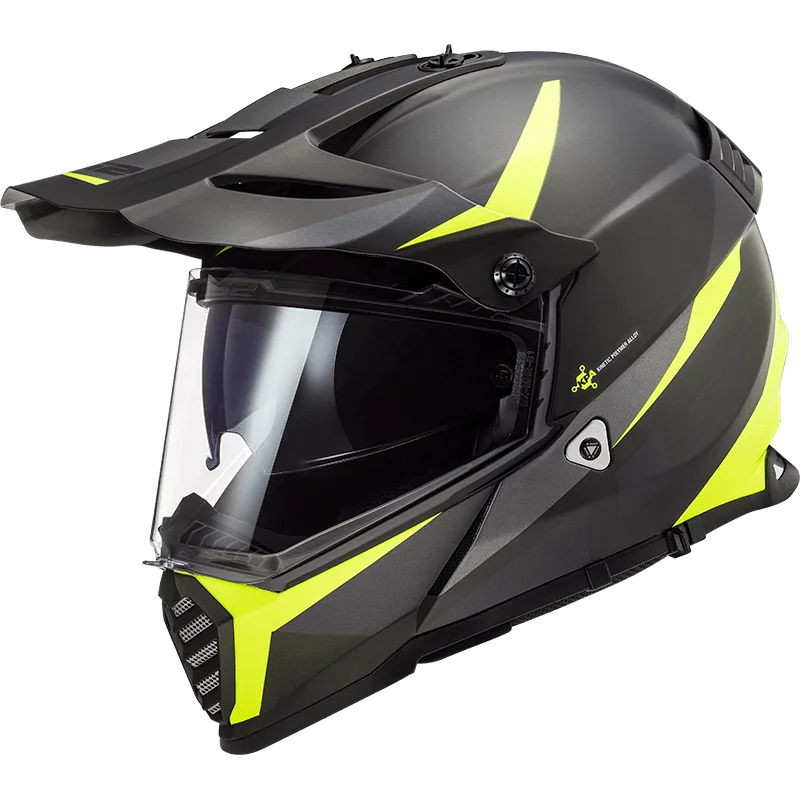 LS2 MX436 PIONEER EVO ROUTER MATT BLACK HI-VIS YELLOW