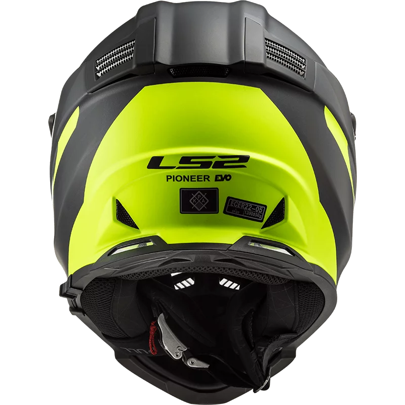 LS2 MX436 PIONEER EVO ROUTER MATT BLACK HI-VIS YELLOW