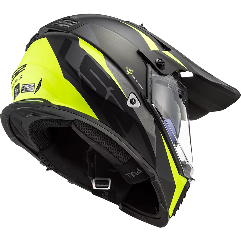 LS2 MX436 PIONEER EVO ROUTER MATT BLACK HI-VIS YELLOW