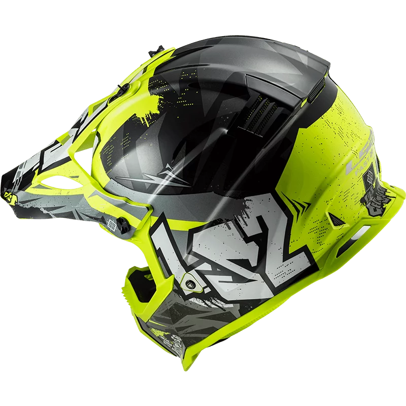 LS2 MX437 FAST EVO CRUSHER BLACK HI-VIS YELLOW