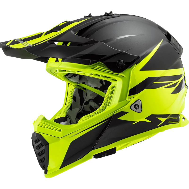 LS2 MX437 FAST EVO ROAR MATT BLACK HI-VIS YELLOW