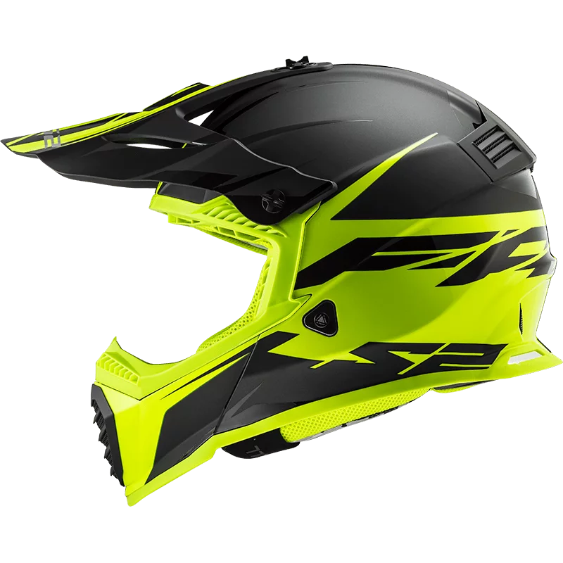 LS2 MX437 FAST EVO ROAR MATT BLACK HI-VIS YELLOW