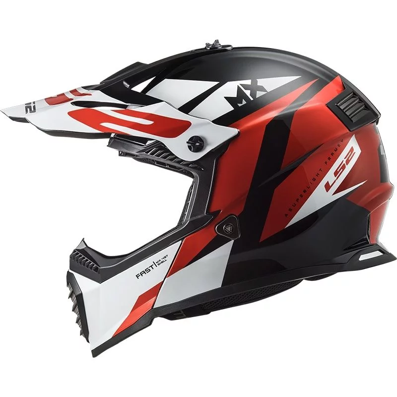 LS2 MX437 FAST EVO STRIKE BLACK WHITE RED
