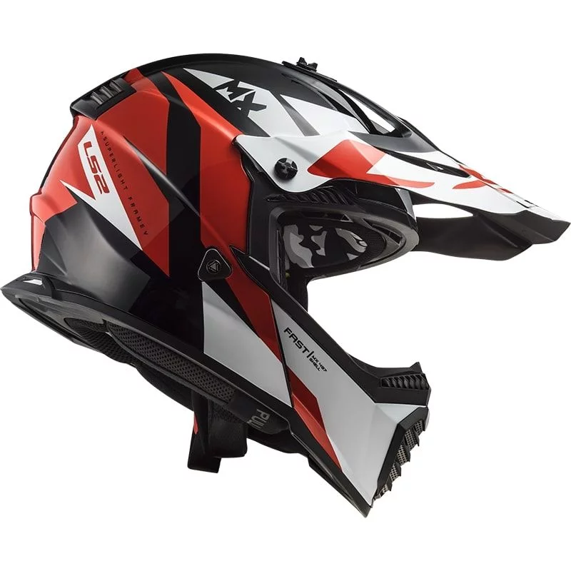 LS2 MX437 FAST EVO STRIKE BLACK WHITE RED