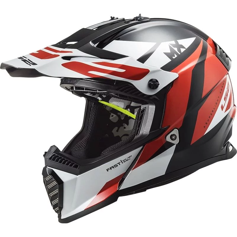 LS2 MX437 FAST EVO STRIKE BLACK WHITE RED