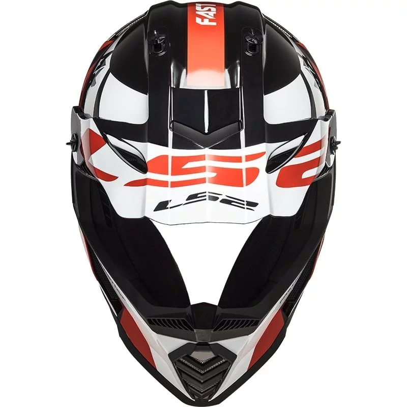 LS2 MX437 FAST EVO STRIKE BLACK WHITE RED