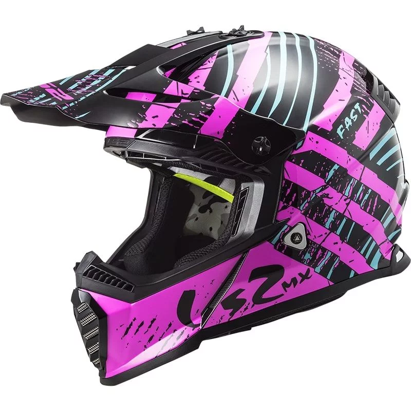 LS2 MX437 FAST EVO VERVE BLACK FLUO PINK
