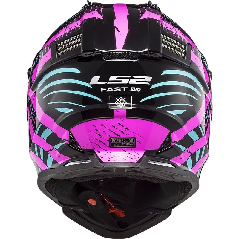 LS2 MX437 FAST EVO VERVE BLACK FLUO PINK