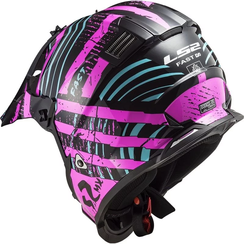 LS2 MX437 FAST EVO VERVE BLACK FLUO PINK