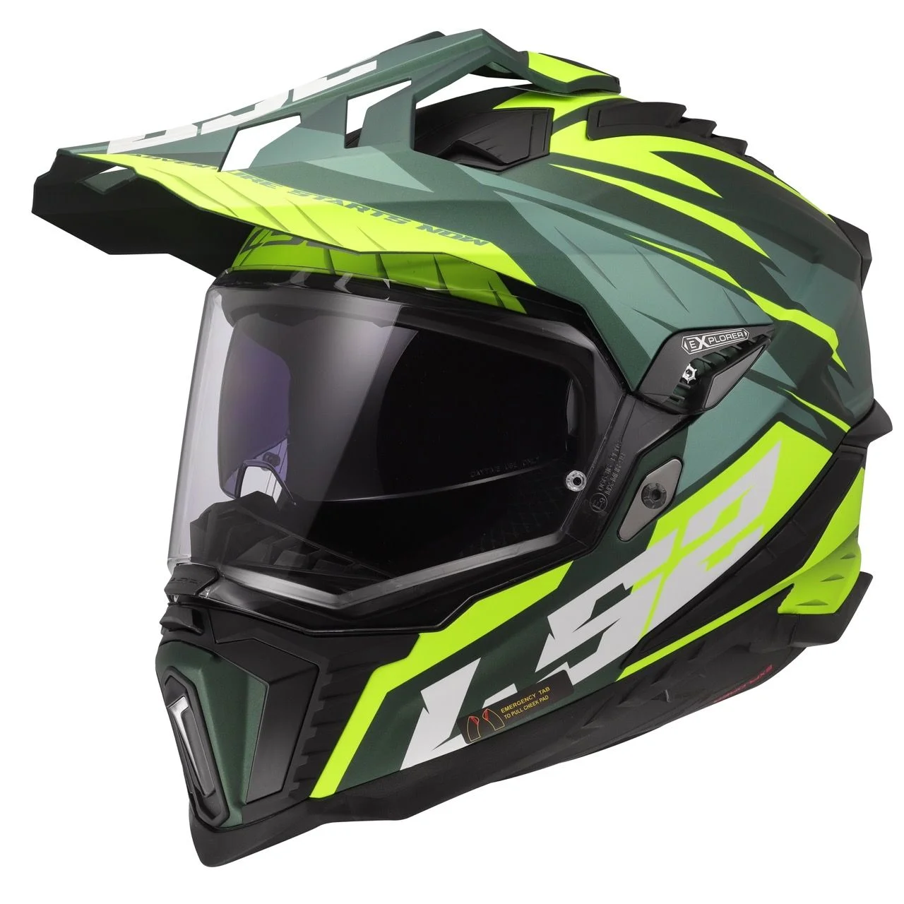 LS2 MX701 EXPLORER SPIRE GREEN HI-VIZ YELLOW