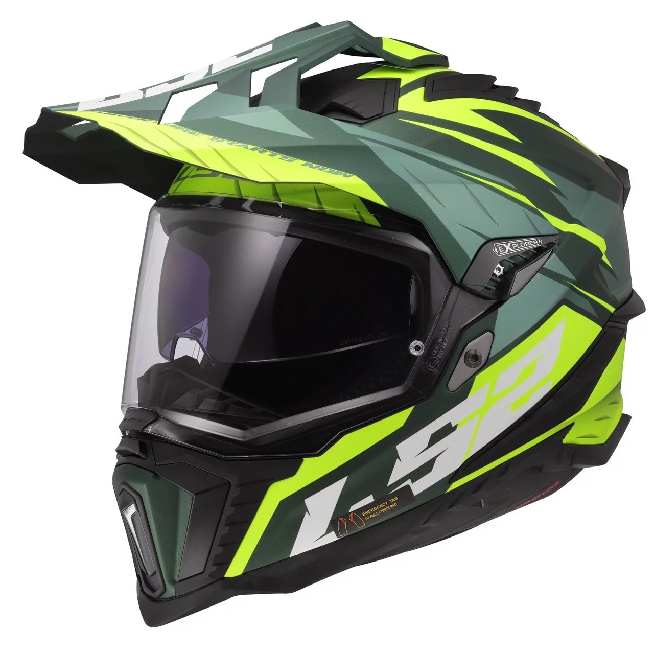 LS2 MX701 EXPLORER SPIRE GREEN HI-VIZ YELLOW