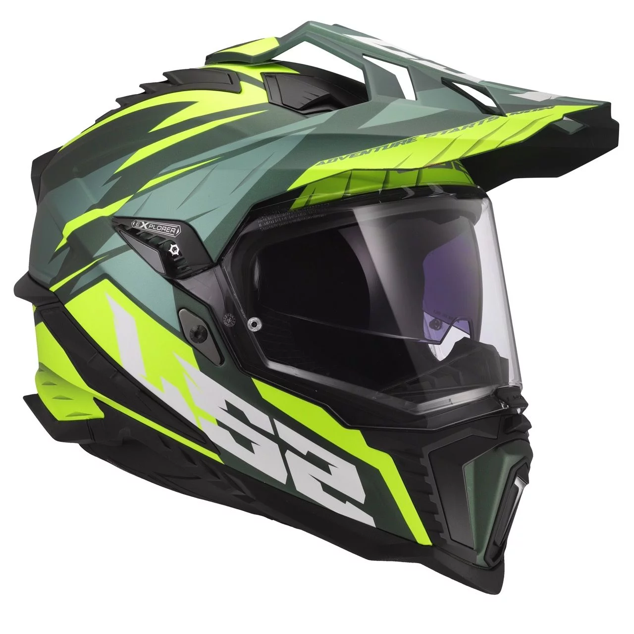 LS2 MX701 EXPLORER SPIRE GREEN HI-VIZ YELLOW