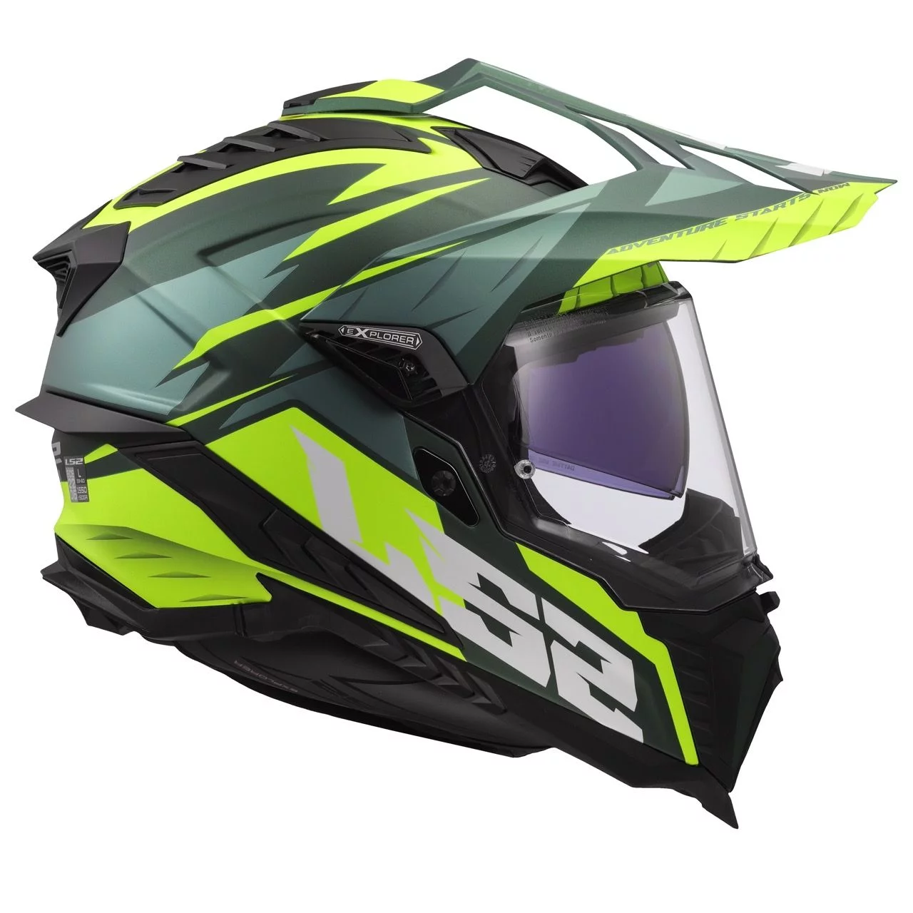 LS2 MX701 EXPLORER SPIRE GREEN HI-VIZ YELLOW