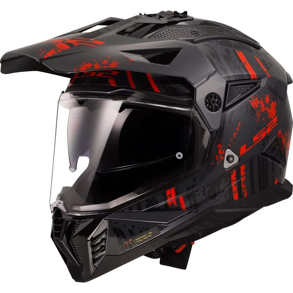 LS2 MX702 PIONEER 2 CRAZY MATT BLACK RED