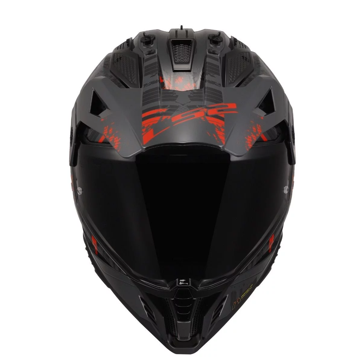 LS2 MX702 PIONEER 2 CRAZY MATT BLACK RED
