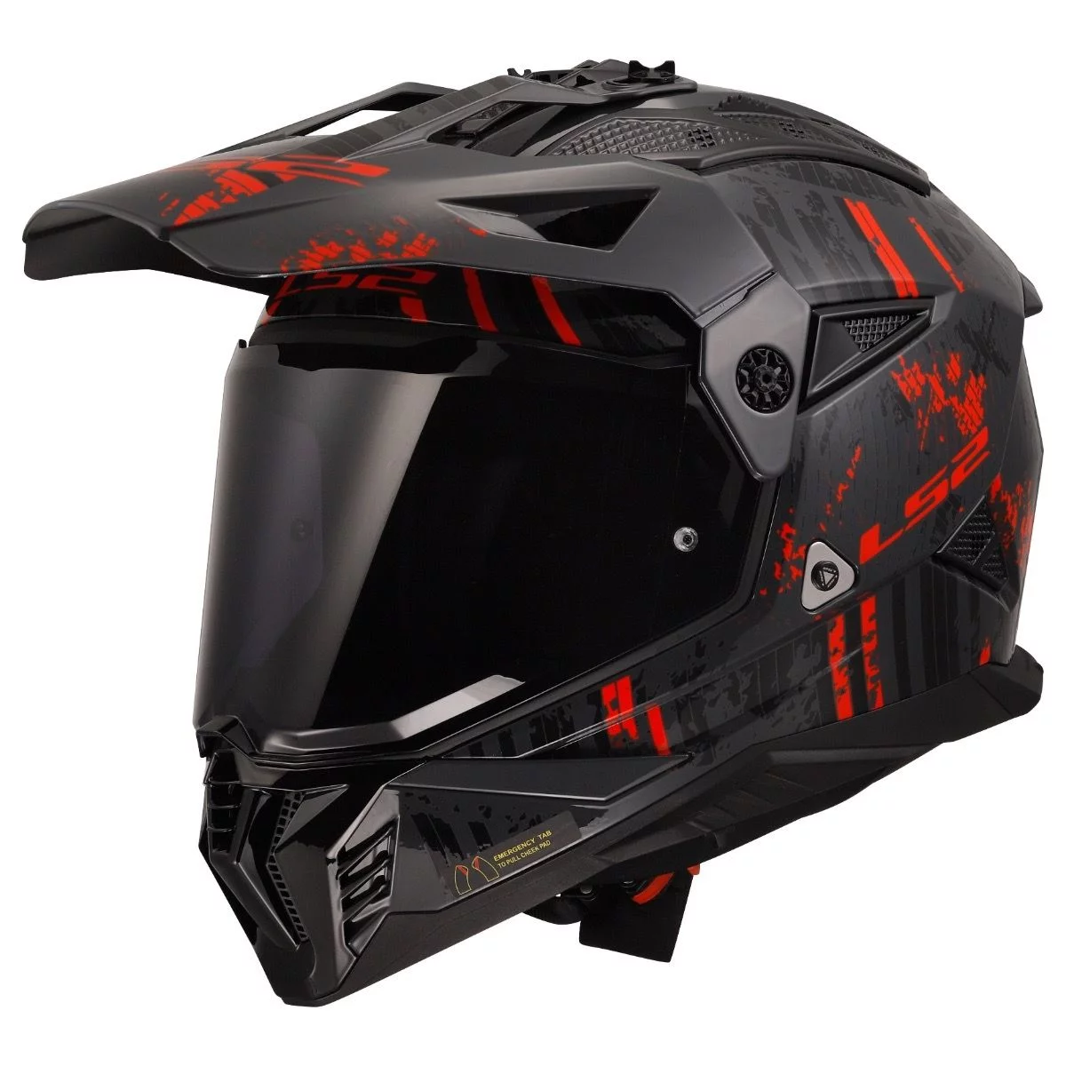 LS2 MX702 PIONEER 2 CRAZY MATT BLACK RED