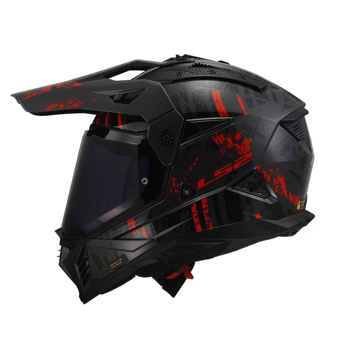 LS2 MX702 PIONEER 2 CRAZY MATT BLACK RED