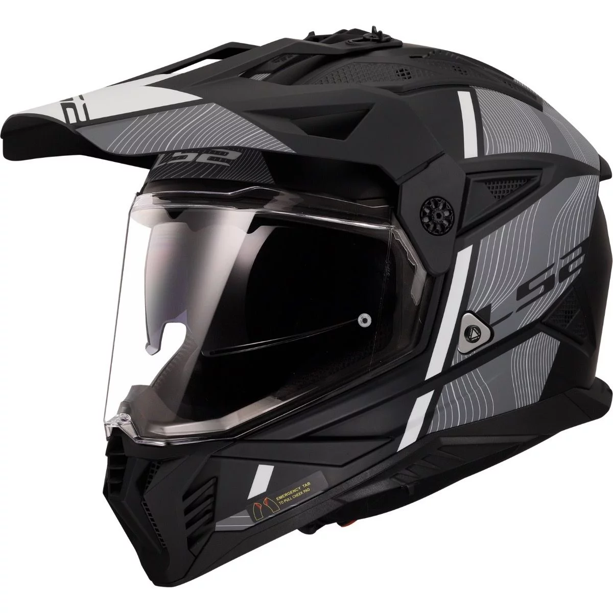 LS2 MX702 PIONEER 2 HILL MATT BLACK WHITE