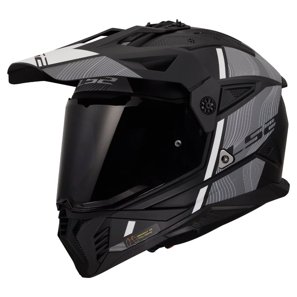 LS2 MX702 PIONEER 2 HILL MATT BLACK WHITE