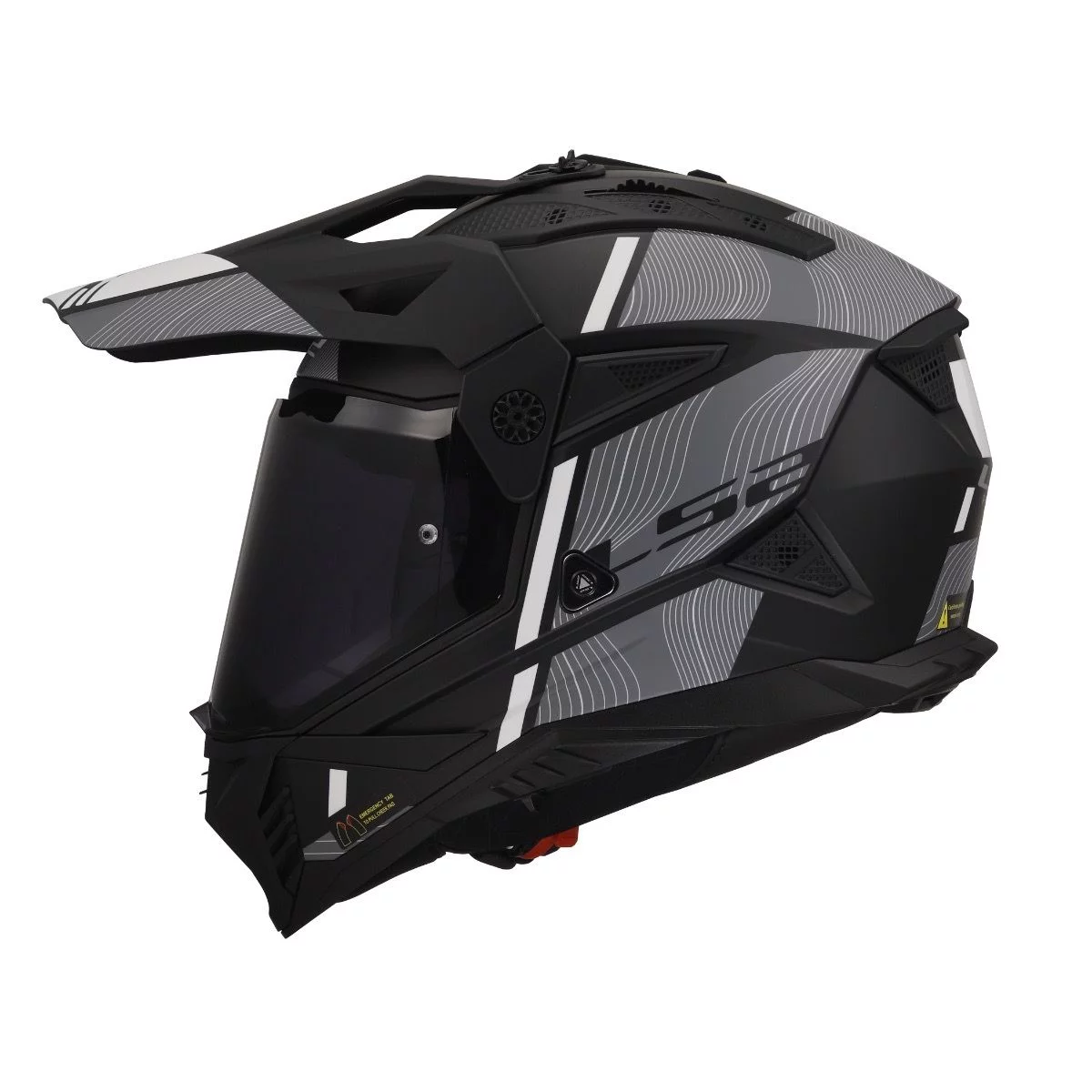 LS2 MX702 PIONEER 2 HILL MATT BLACK WHITE