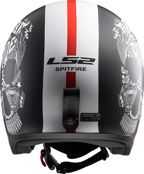 LS2 OF599 SPITFIRE INKY MATT BLACK WHITE
