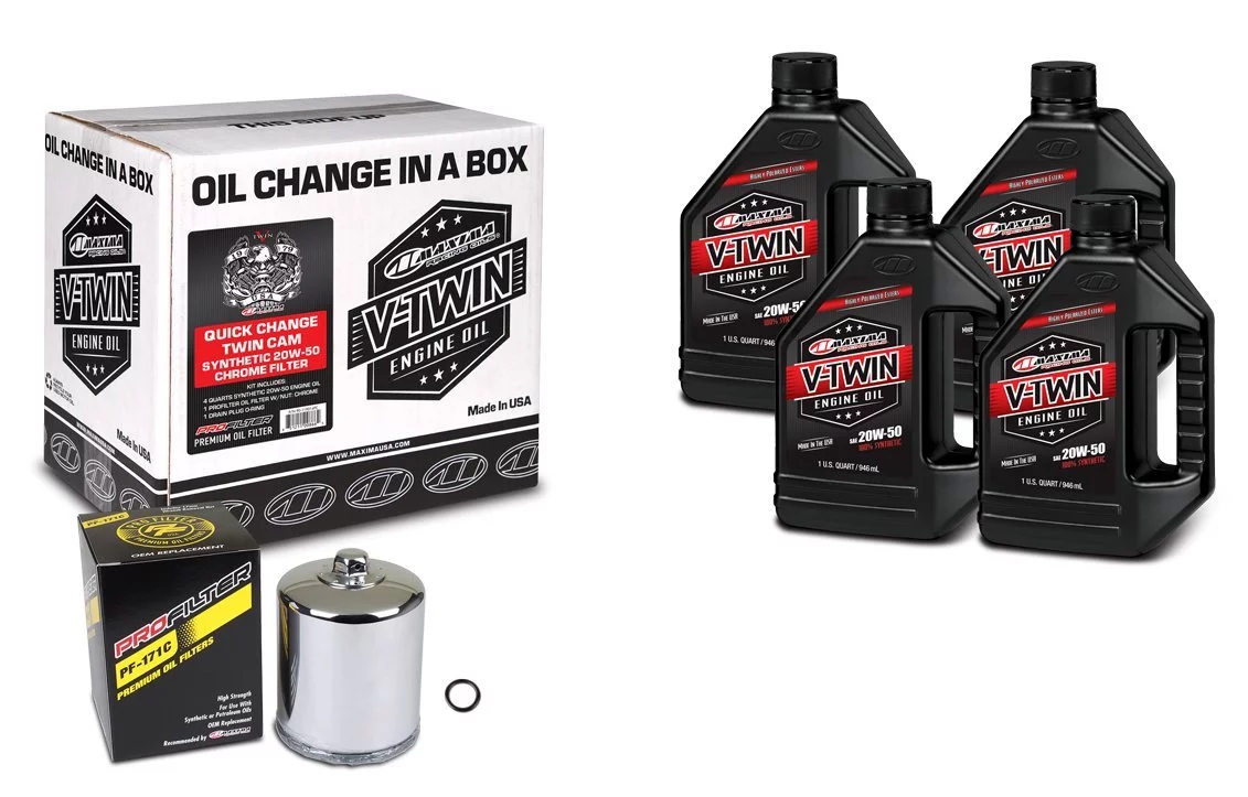 Maxima V-TWIN TWIN-CAM QUICK CHANGE KIT - SYNTETIC [CHROME]