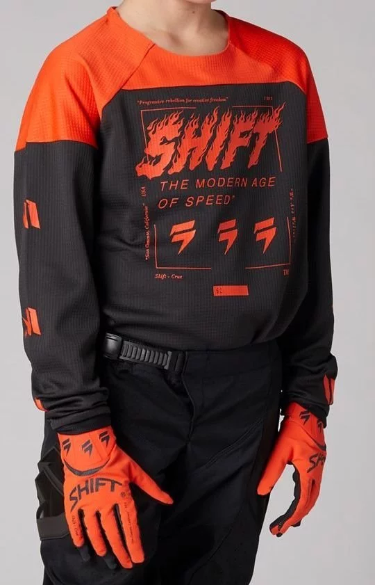 Shift YOUTH WHITE LABEL FLAME JERSEY [FLO ORANGE]