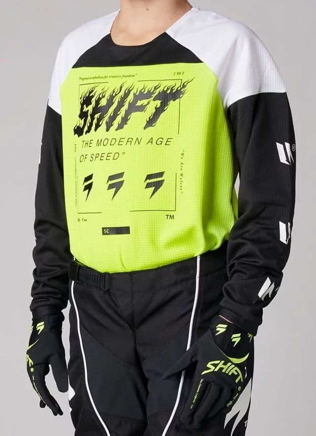 Shift YOUTH WHITE LABEL FLAME JERSEY [FLO YELLOW]