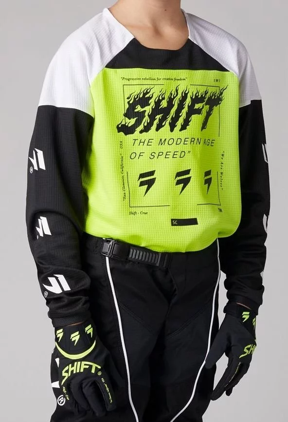 Shift YOUTH WHITE LABEL FLAME JERSEY [FLO YELLOW]