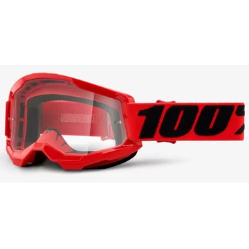 Дитячі мото окуляри 100 Percent % STRATA 2 YOUTH GOGGLE RED - CLEAR LENS