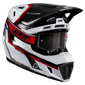 Шолом Leatt moto 7.5 helmet + goggle [white/red]