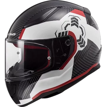 Шолом LS2 FF353 RAPID GHOST WHITE BLACK RED