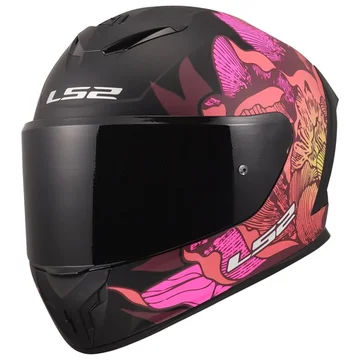Мотошолом LS2 ff820 rapid 3 poppies 2 black pink