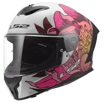 Мотошолом LS2 ff820 rapid 3 poppies 2 white pink