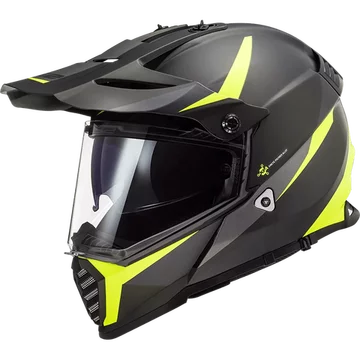 Шолом LS2 MX436 PIONEER EVO ROUTER MATT BLACK HI-VIS YELLOW