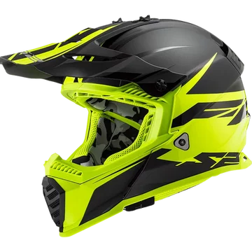 Кросовий шолом LS2 MX437 FAST EVO ROAR MATT BLACK HI-VIS YELLOW