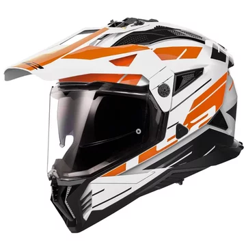 Мотошолом LS2 MX702 PIONEER 2 NAMIB WHITE ORANGE