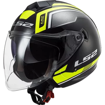 Шлем открытый LS2 OF573 TWISTER 2 FLIX BLACK H-V YELLOW