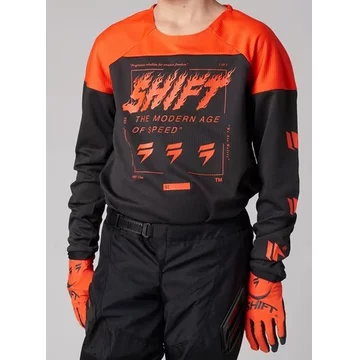 Дитяча мото джерсі Shift YOUTH WHITE LABEL FLAME JERSEY [FLO ORANGE]