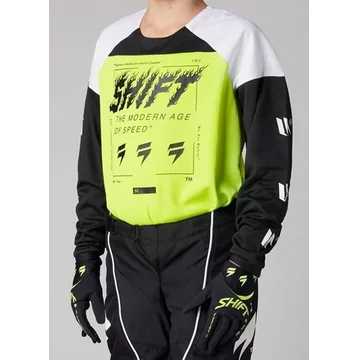 Дитяча мото джерсі Shift YOUTH WHITE LABEL FLAME JERSEY [FLO YELLOW]