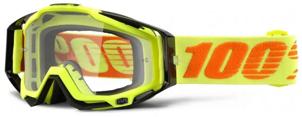 100 Percent % RACECRAFT GOGGLE ATTACK YELLOW - CLEAR LENS