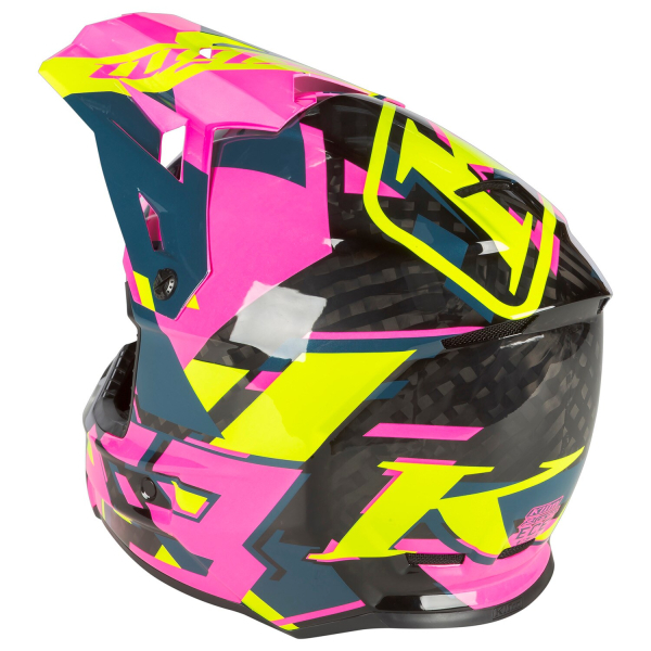 KLIM F3 CARBON ECE RAID KNOCKOUT PINK - HI-VIS
