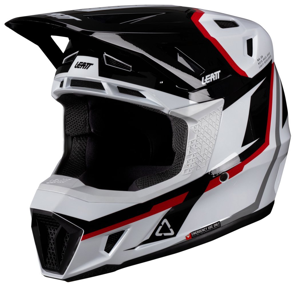 Leatt MOTO 7.5 HELMET + GOGGLE [WHITE/RED]