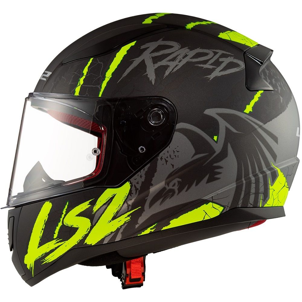 LS2 FF353 RAPID RAVEN MATT BLACK SILVER HI-VIS YELLOW