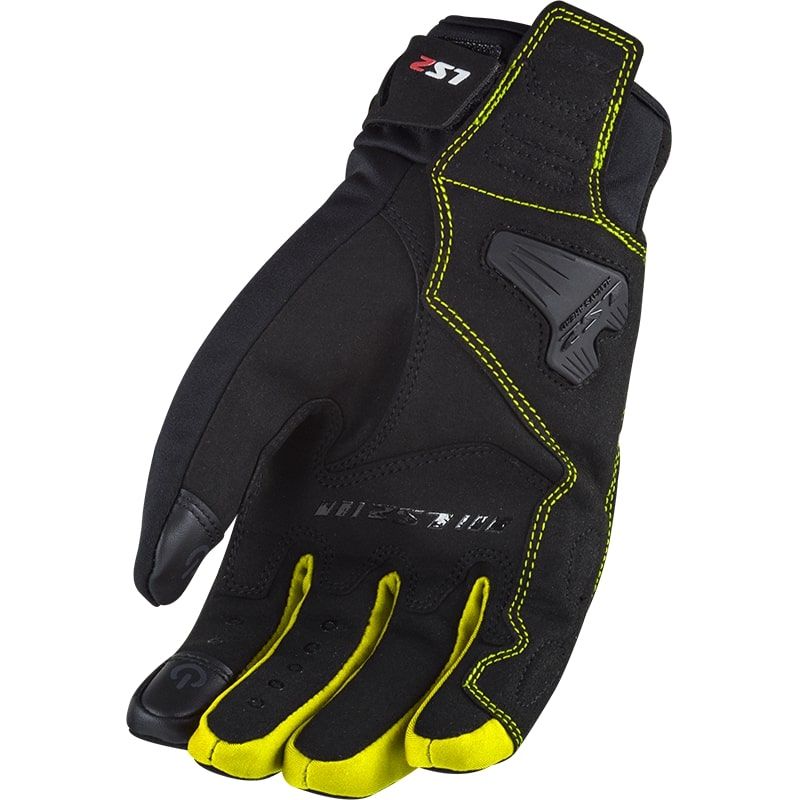 LS2 JET 2 MAN GLOVES BLACK HI-VIS YELLOW