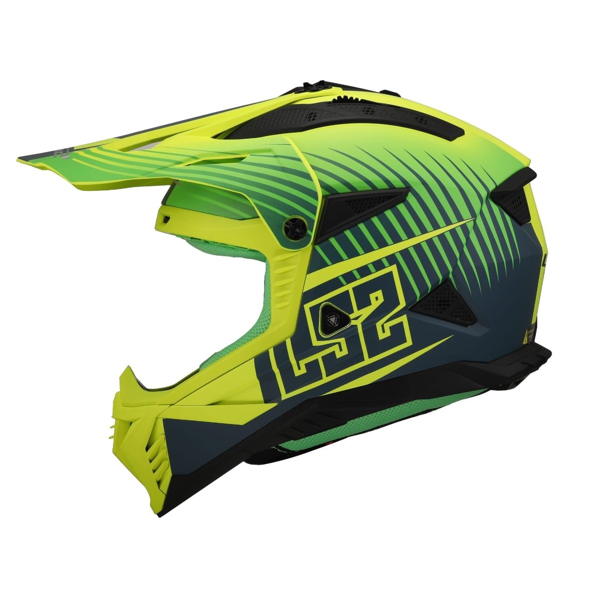 LS2 MX708 FAST 2 DUCK MATT HI-VIS GREEN HI-VIS YELLOW