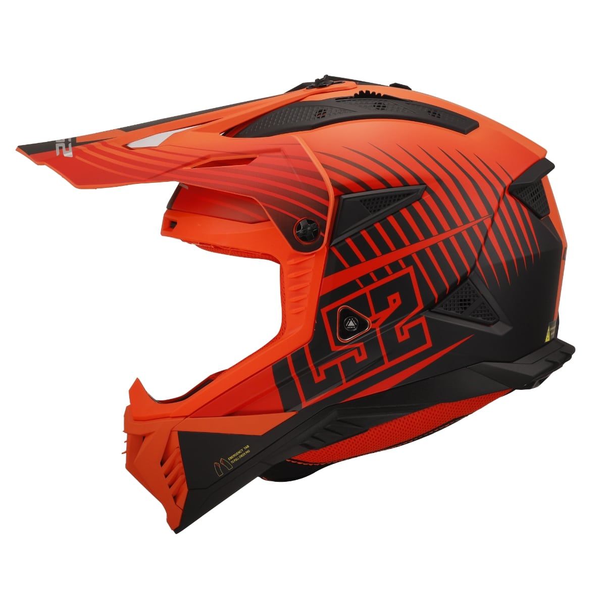 LS2 MX708 FAST 2 DUCK MATT HI-VIS ORANGE RED
