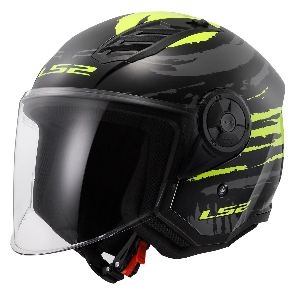 LS2 OF616 AIRFLOW 2 BRUSH BLACK HI-VIS YELLOW